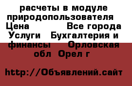 расчеты в модуле природопользователя › Цена ­ 3 000 - Все города Услуги » Бухгалтерия и финансы   . Орловская обл.,Орел г.